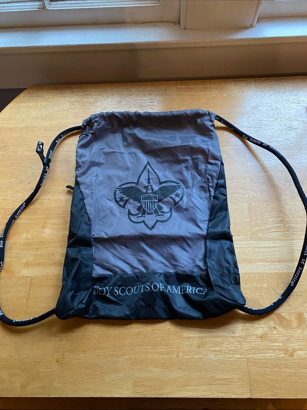 Boy Scouts of America Drawstring backpack black 12x16”